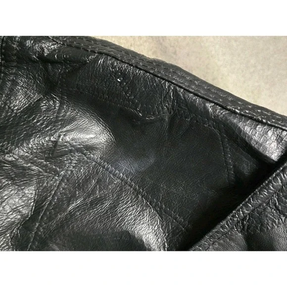 VTG Napoline Leather Outfitters NRA Patchwork Bomber Jacket Coat Leather Mens XL